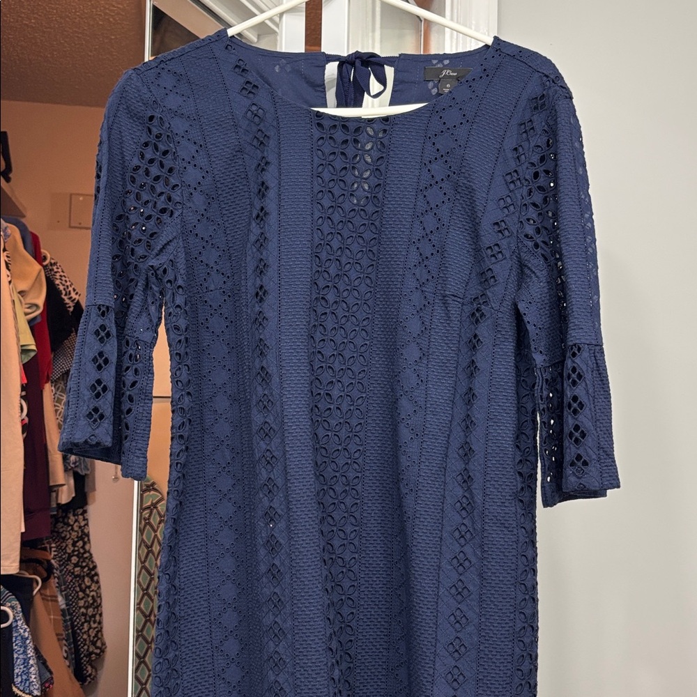 J. Crew Dark Blue Long Sleeve Dress
